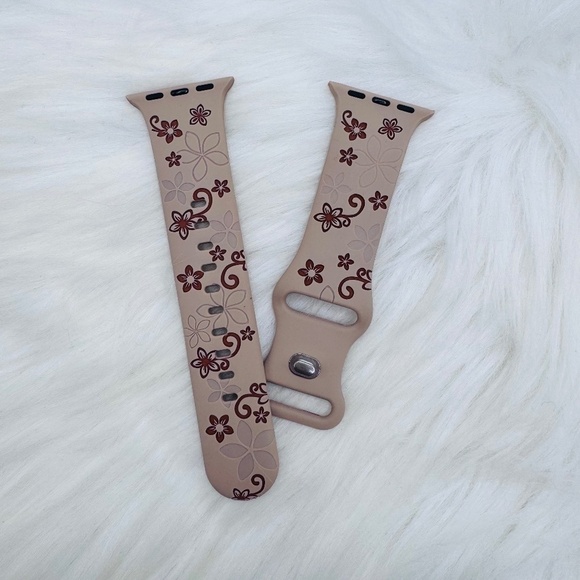 Accessories - New Floral Watch Band For Apple Watch Series  38mm / 40mm / 41mm in Latte